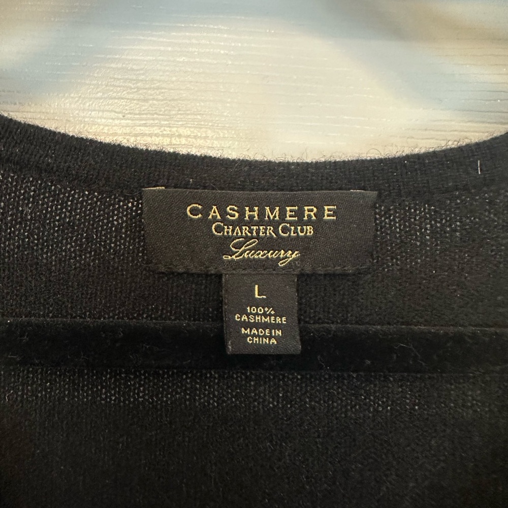 Charter Club Black Cashmere Sweater - Picture 4 of 6